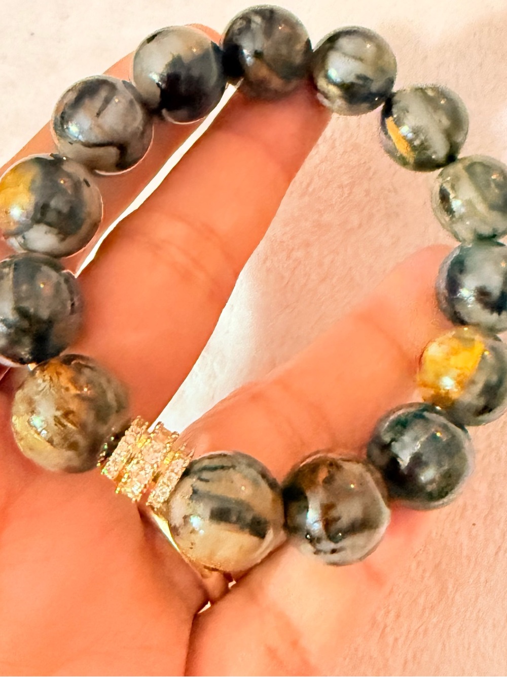 AMBER BRACELET ROUND Beads Natural BALTIC AMBER Elastic